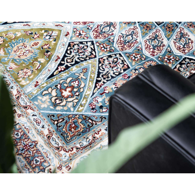 Tapis traditionnel Kelayeh couleur cobalt
