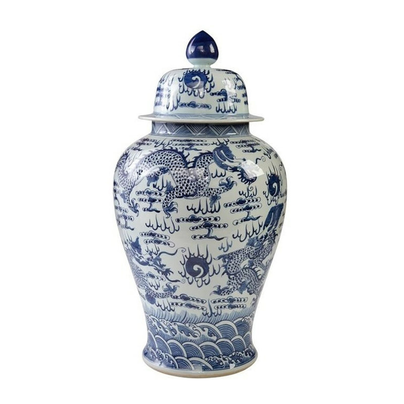Pot de 29 po bleu/blanc