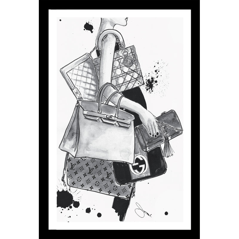 «Bag Lady», impression sur toile, H 39,5 po x l 27,5 po x P 0,75 po, Acrylique avec cadre noir