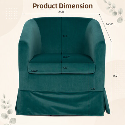 Fauteuil d'appoint pivotant l 27,36 po