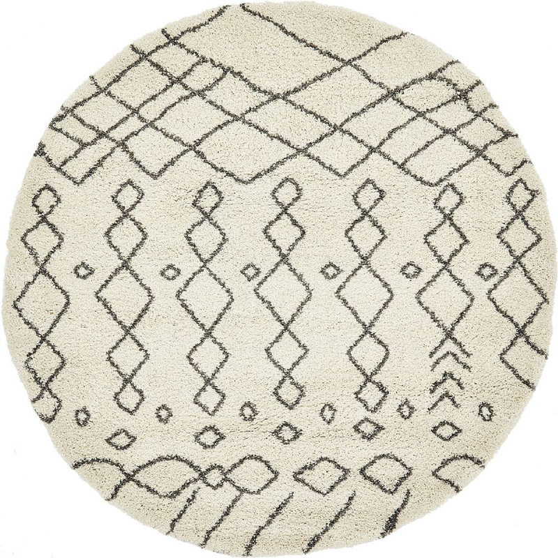 Tapis à poils longs Shag Walsenburg, Rond 5 pi