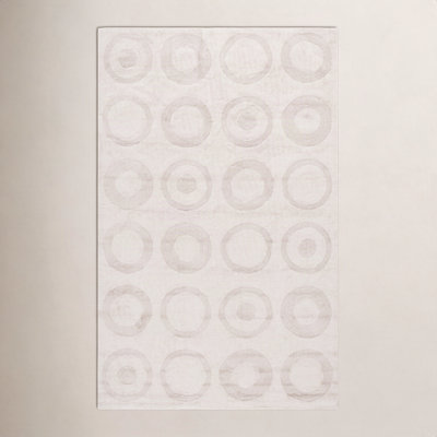 Mullen Ivory Washable Hand-Woven Cotton Rug