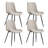 Upholstered Dining Chair with Carbon Steel Legs (Set of 4)-124579587-124568714