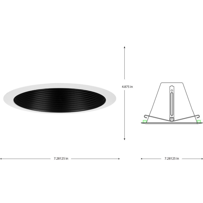 6-Inch Black Aluminum Recessed Step Baffle Trim