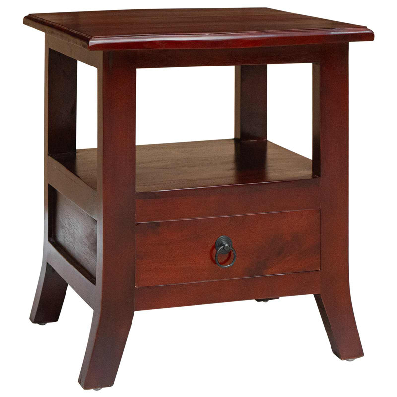 40cm W Solid Wood Bedside Table, Brown