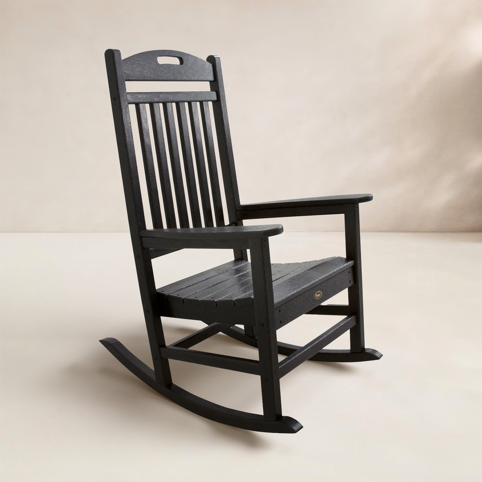 POLYWOOD® Yacht Club Patio Rocking Chair, Black