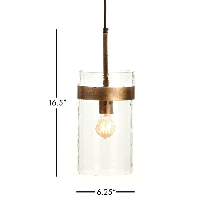 Luminaire suspendu cylindrique 1 lumière Zigler