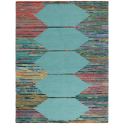 Tapis rayé en laine / coton Knylah