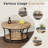 31.49’’ Round Coffee Table With 2-Tier Storage Shelves-1813552946
