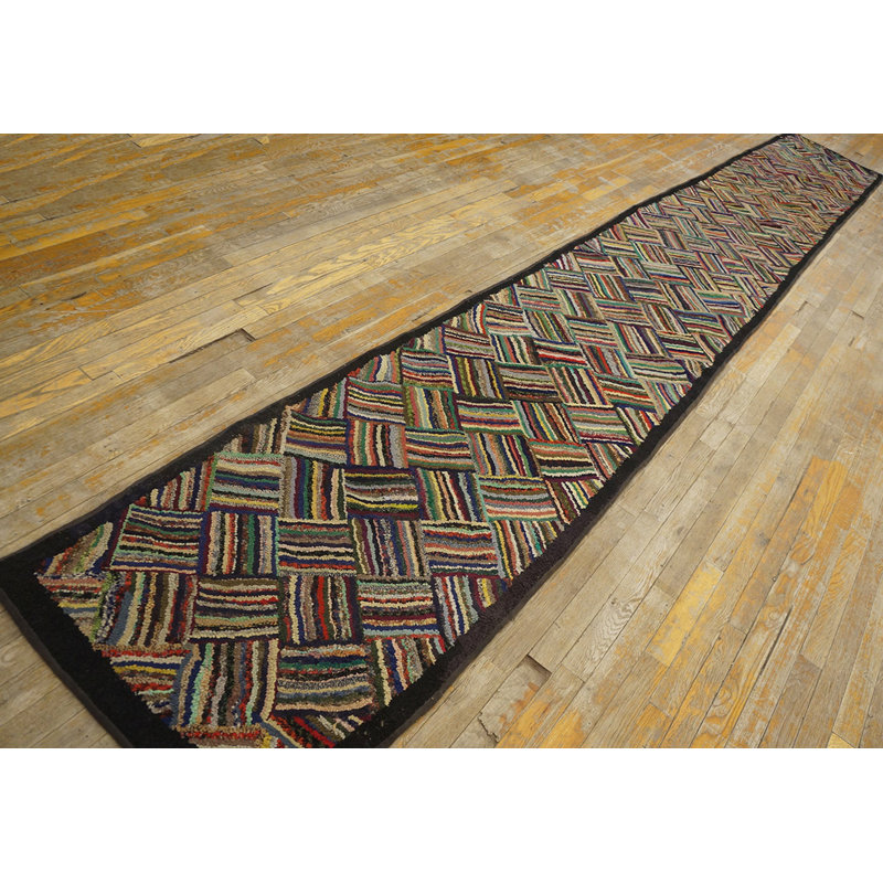 Tapis de couloir antique American Hooked