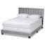 Lit-bateau tapissier, grand lit Exmore, velours gris l 64,20 po x L 83,30 po x H 47,00 po Exmore-1304386315-1304413001