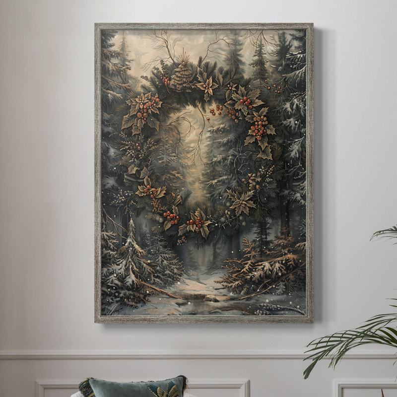 «Christmas Holiday» DCXXVI, reproduction d'art encadrée - bois massif, H 30 po x l 24 po