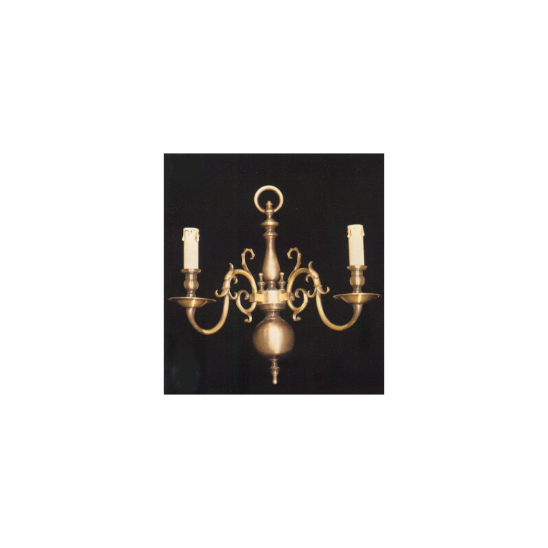 Cowie Candle Wall Light, Polished Shaded Flemish