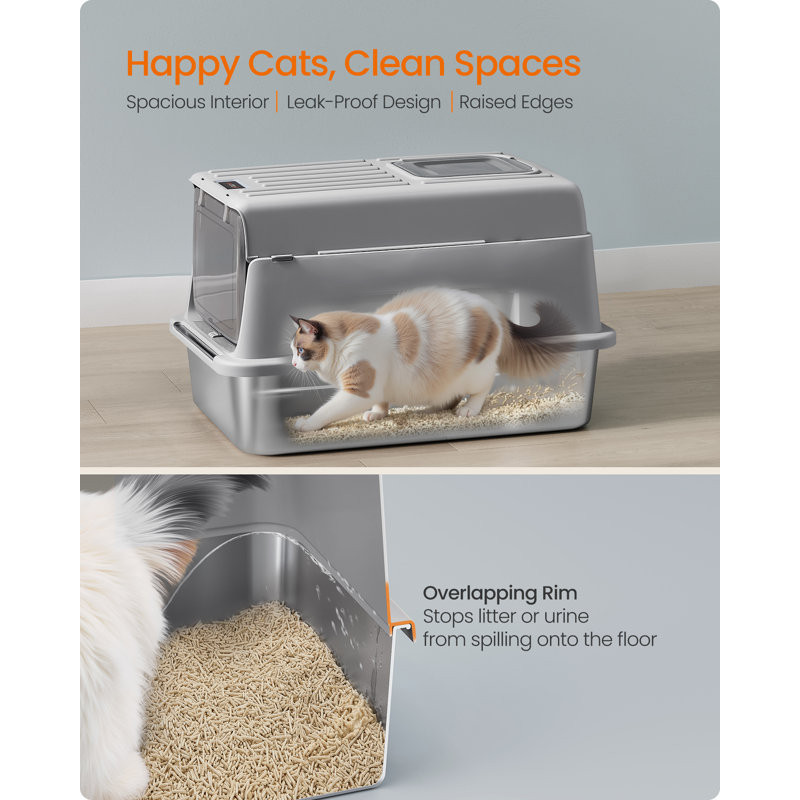 Stainless Steel Litter Box, Dove Grey