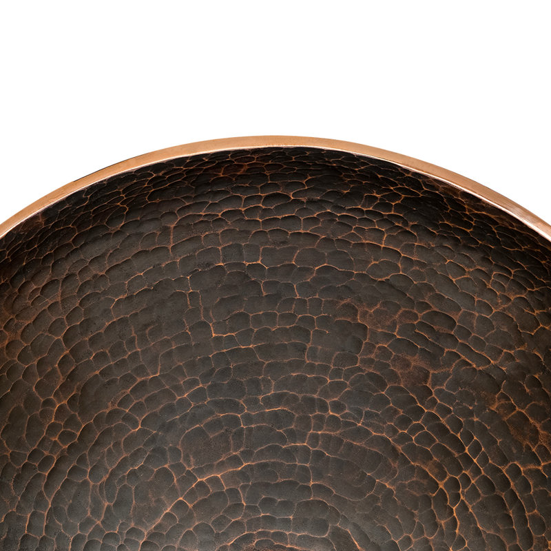 16" Round Hand Forged Old World Copper Vessel Sink