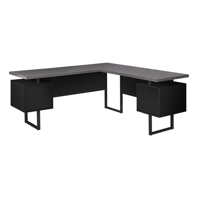 Bureau d'ordinateur, bureau personnel, coin, tiroirs de rangement, L 70 po, forme en L, travail, ordinateur portable, métal