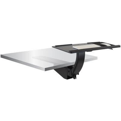 Mount-It! Full Motion Height Adjustable Under Desk Sit Stand Keyboard Tray & Mouse Drawer, 26.5 in