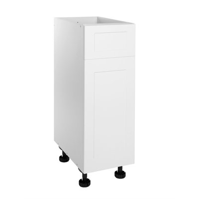 Quick Assemble Modern Style, Shaker White 12 in. Base Kitchen Cabinet,1 Drawer (12 in. W x 24 in. D x 34.50 in. H) -  Cambridge, SA-BU12-SW