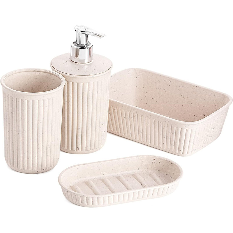 Ensemble d'accessoires de salle de bain nervuré, Ecohome