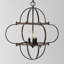 Luminaire suspendu 3 lumières noir / brun