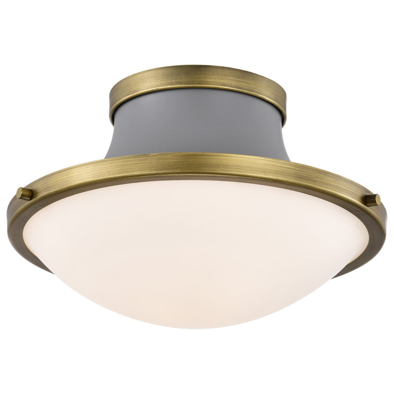Plafonnier encastré en verre Arbaz, H 8,13 po x l 14 po x P 14 po, Gris mat