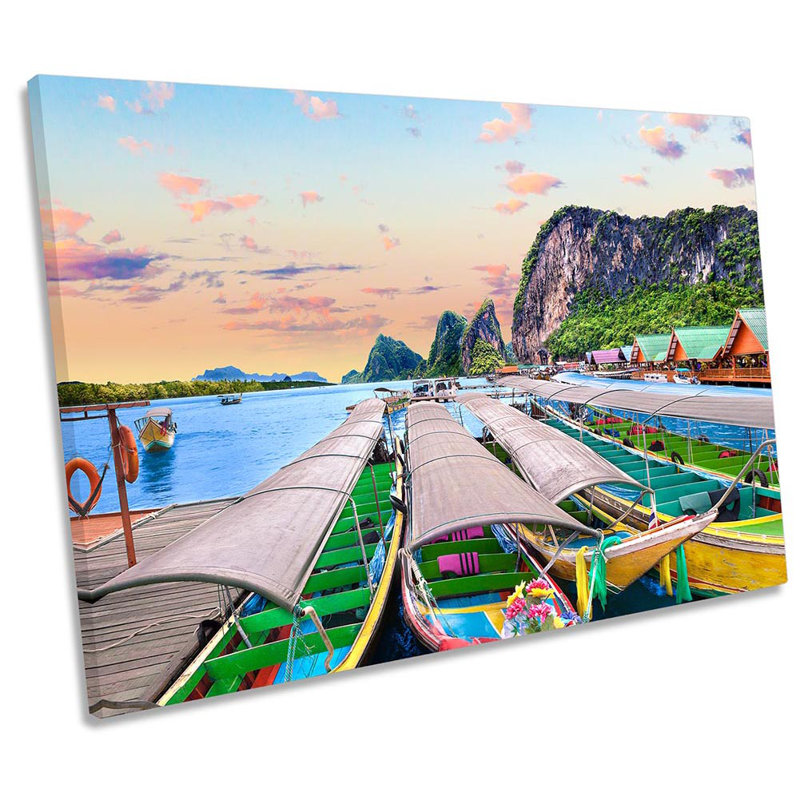 Phuket Thailand Boats - Wrapped Canvas Art Prints, 61cm H x 91.4cm W x 4cm D
