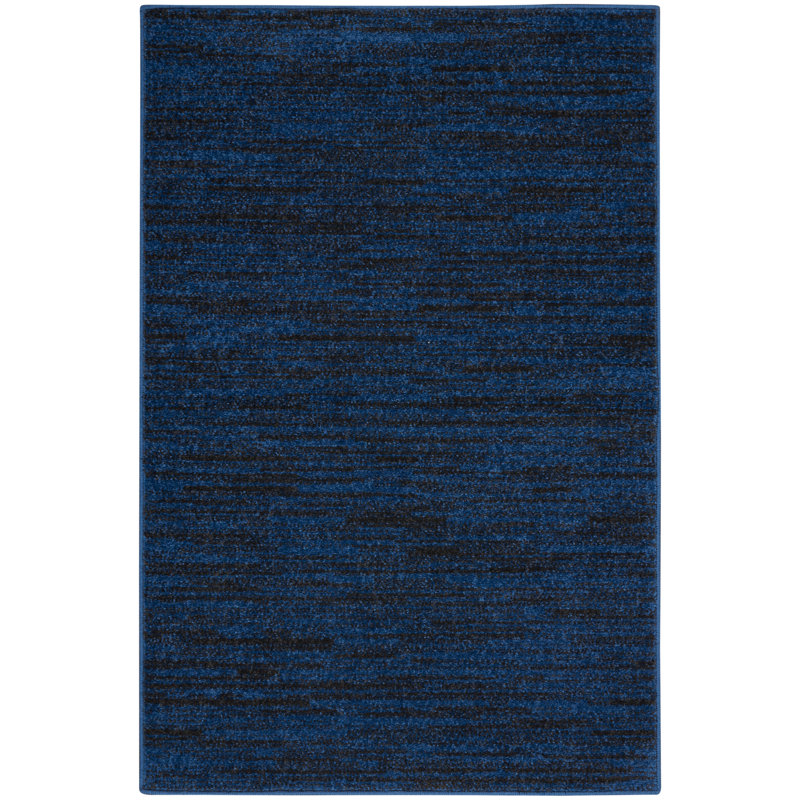 Tapis bleu nuit Nourison Essentials, Rectangle 2 pi x 4 pi