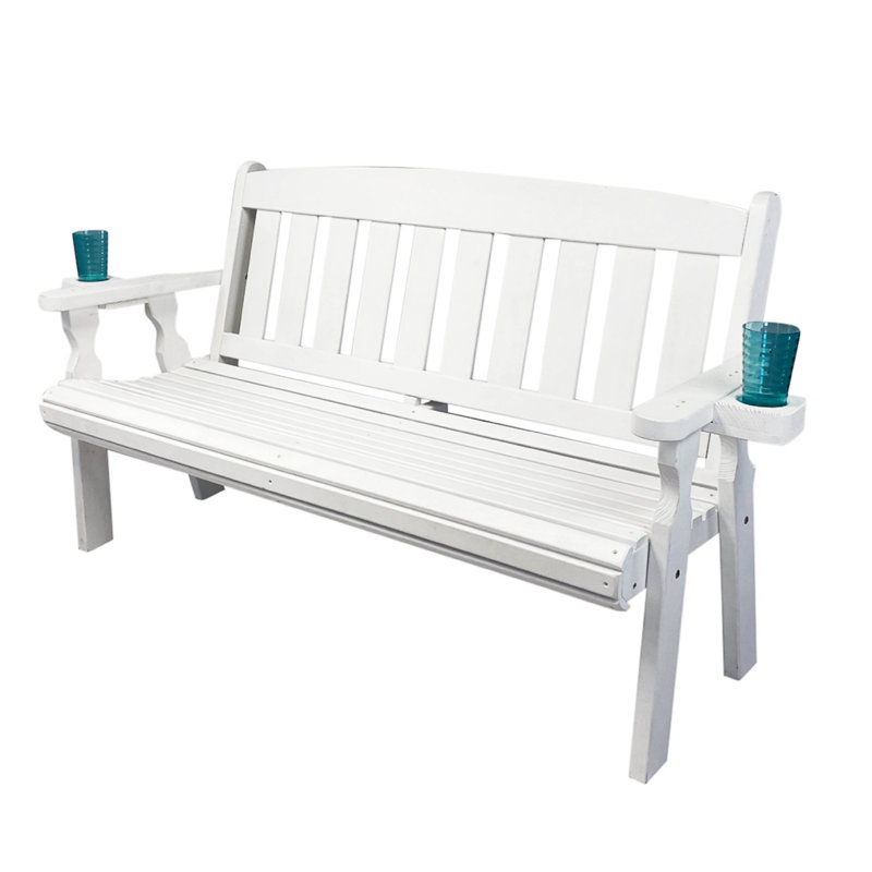 Banc de jardin Amish Casual 800 lb, Teinture blanche semi-solide