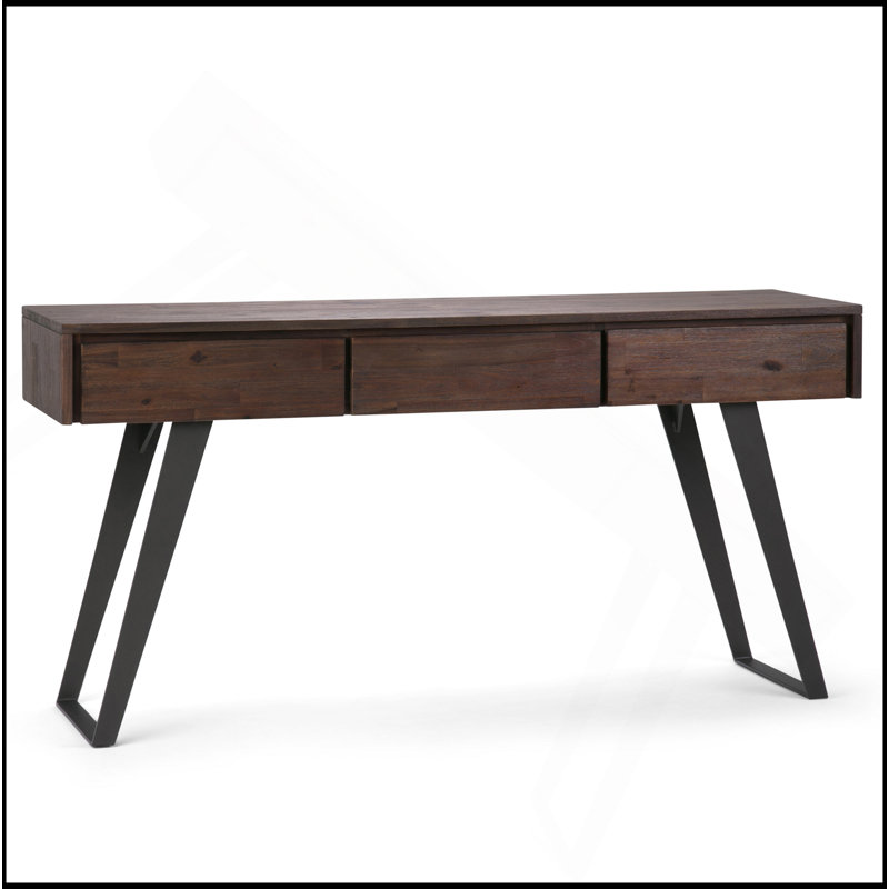 Lowry - Console Sofa Table - Distressed Charcoal Brown, Charcoal Brown