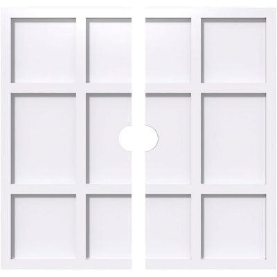 40"OD x 4"ID x 14"C x 1"P Rubik Architectural Grade PVC Contemporary Ceiling Medallion, Two Piece
