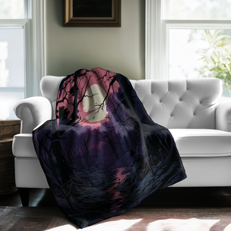 Toile Creepy - couverture Sherpa de qualité supérieure 1 pièce, L 60 po x L 80 po