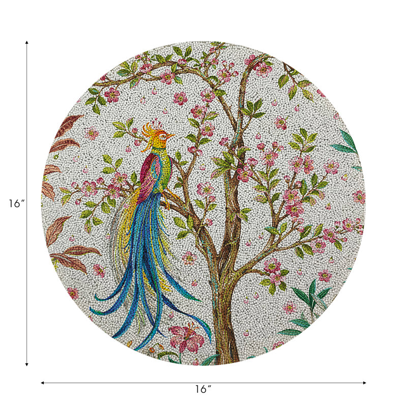 Glass Beads Round Beaded Placemats