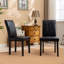 Chaises d'appoint rembourrées de cuisine et de salle à manger avec dossier haut, 4 pièces Trischa-490965664