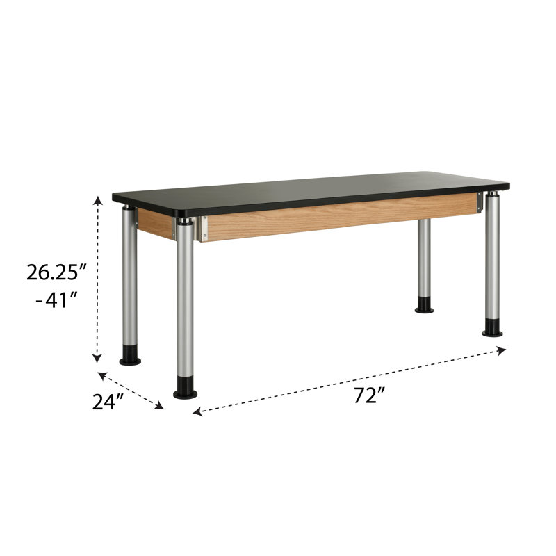 Ensemble de table rectangulaire et de chaises Uplift, Stratifié Chemguard noir / chêne, H 42 po x L 72 po x l 24 po