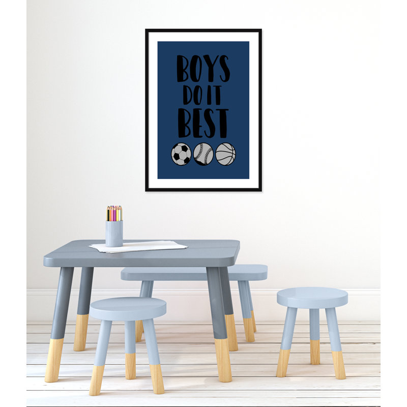 «Boy Do It», art encadré, H 35,5 po x l 25,5 po x P 1,18 po, Cadre noir