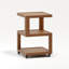 Table de bout en bois à 3 niveaux avec roulettes, finition noyer-734666283