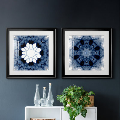 " Indigo Kaleidoscope I " 2 - Pieces