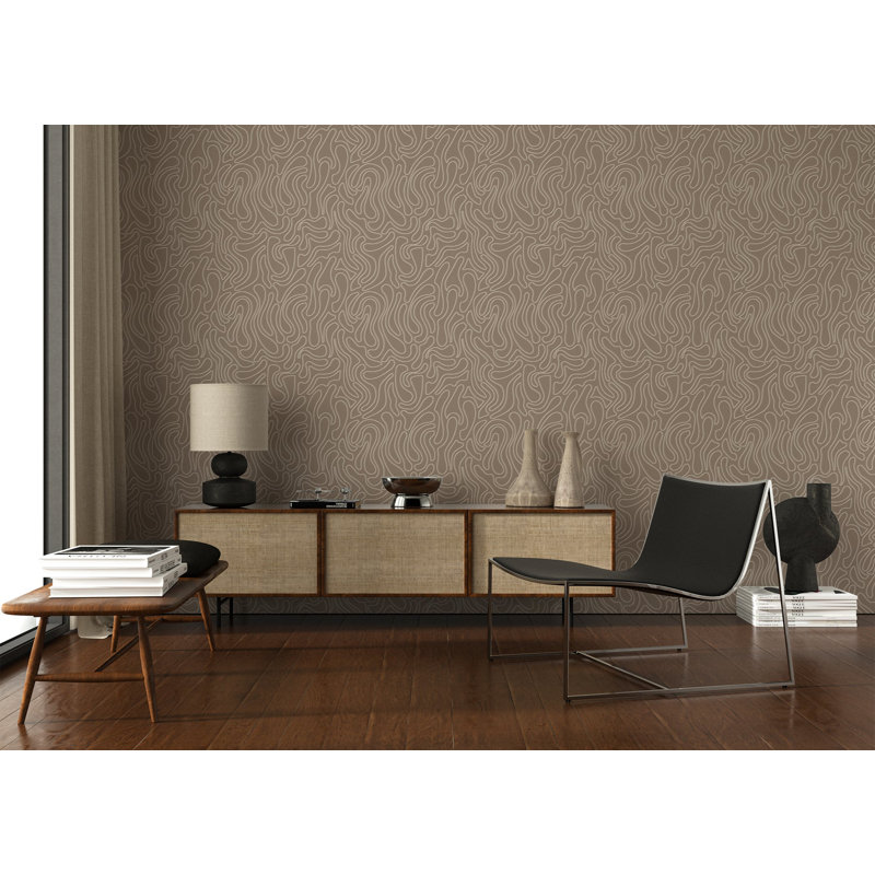 Aire - Papier peint taupe foncé par Sabrina Yvonne
