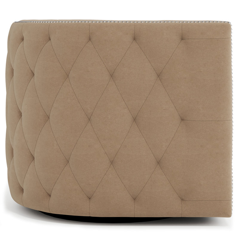 Palazzo Swivel Barrel Chair, Tan Polyester