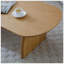 Table basse ovale de 47,24 pouces avec placage en bois massif, centre de table moderne en bois naturel pour le salon, design familial-579706888