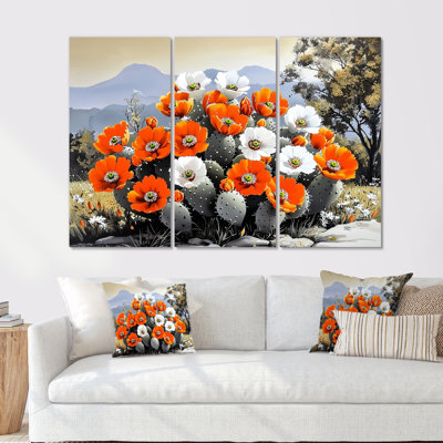 «Vibrant Garden of Cactus In Mexico Desert», ensemble d'art mural floral cactus