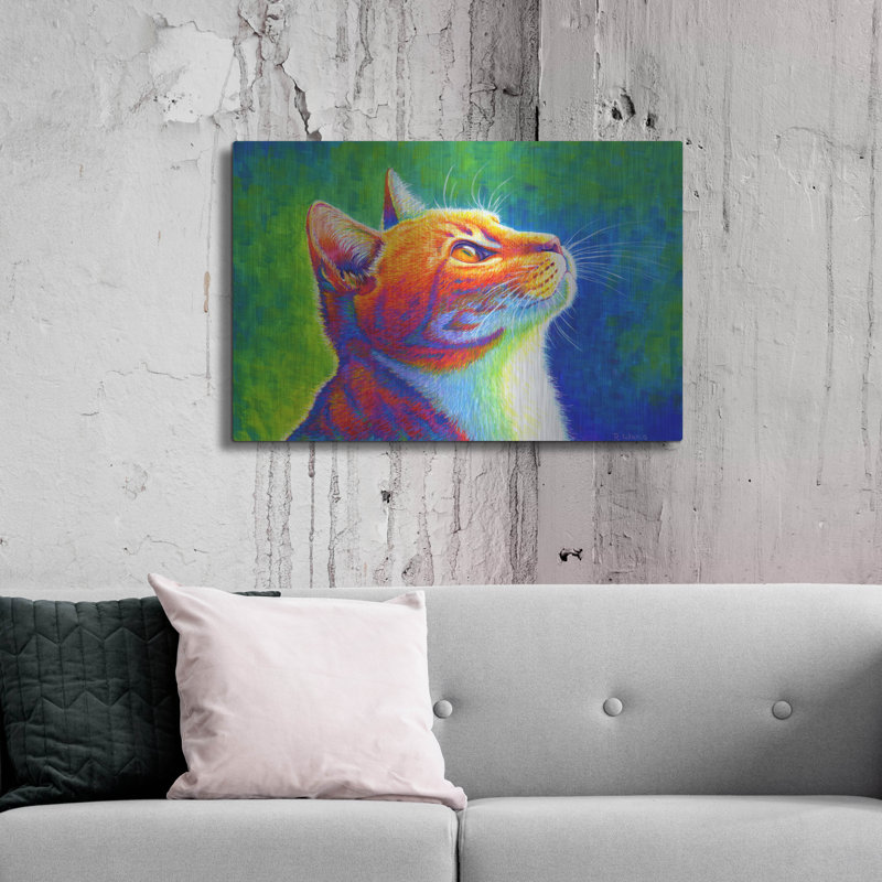 «Rainbow Cat» par Rebecca Wang Art, H 24 po x l 36 po