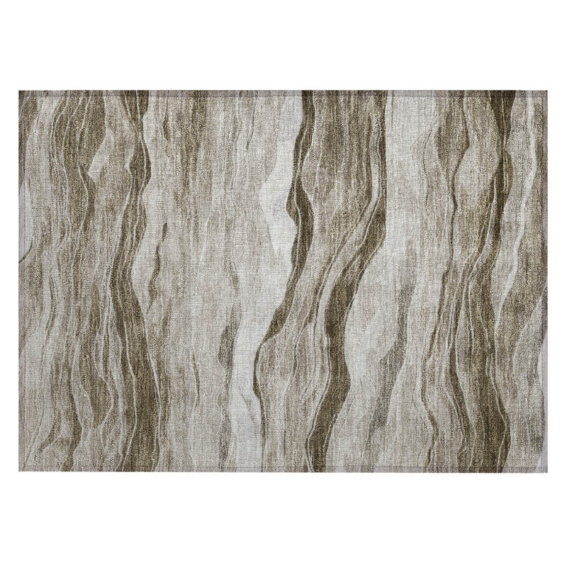 Addison Brown Flat Woven Washable Indoor/Outdoor Rug 20" x 30"