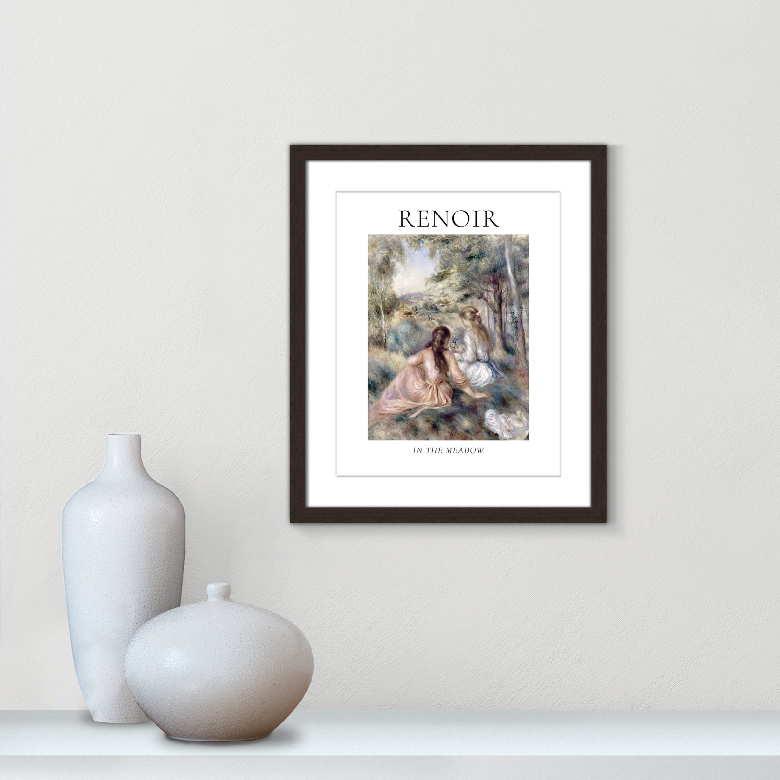 Old Masters Collection "In the Meadow" Print, Walnut Single Picture Frame, Yes, 19" H x 16" W x 1.25" D