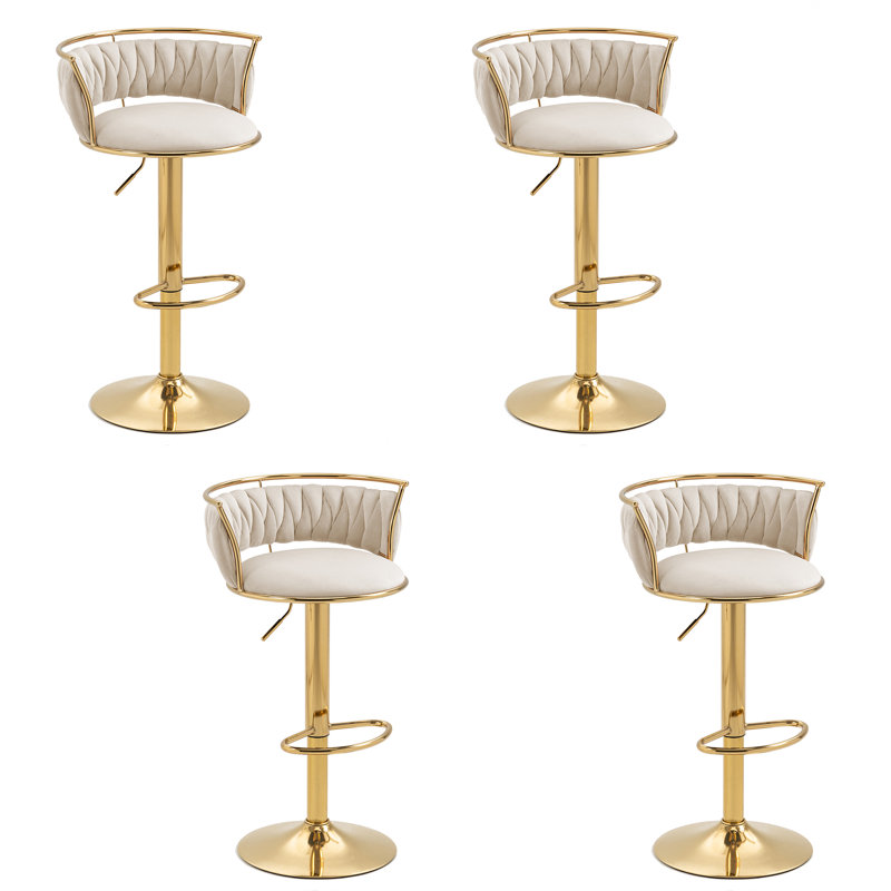 Tabouret de bar Christal, Or, Ivoire