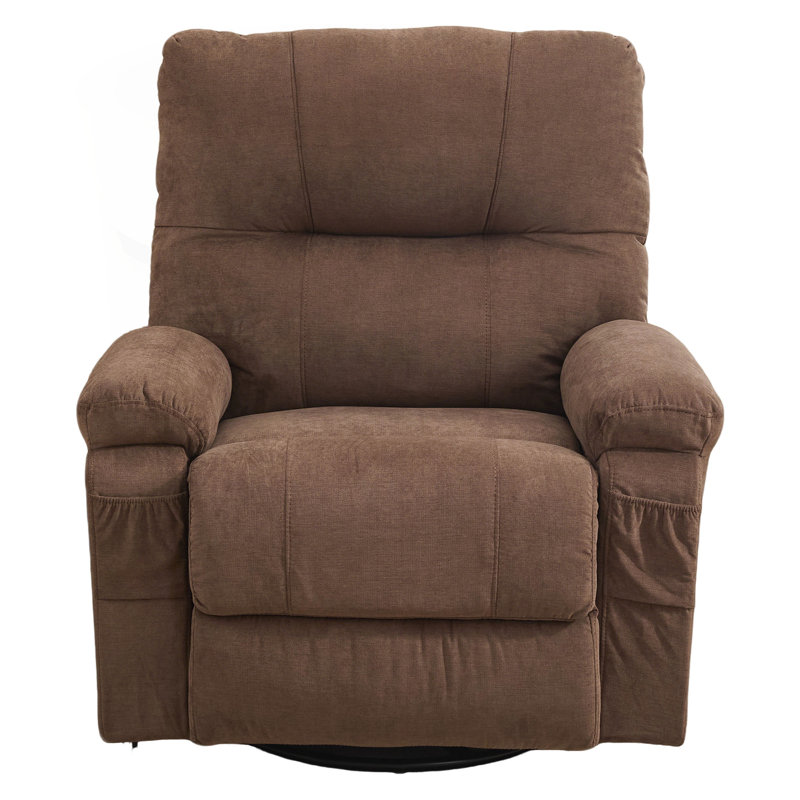 Comfortable Rotating Recliner Bowie with Soft Cushions for Relaxation, Lin brun