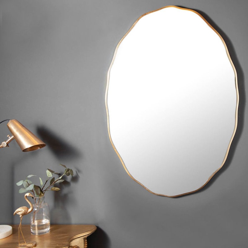 Bouganville Solid Wood Oval Mirror