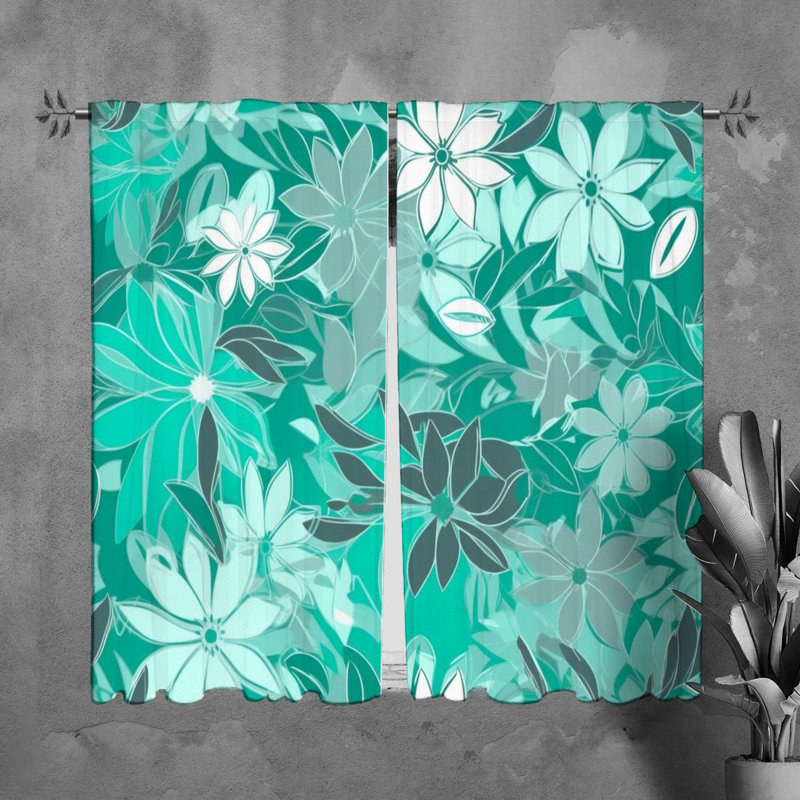 Rideaux à motif floral - 6086, L 40 po x L 61 po