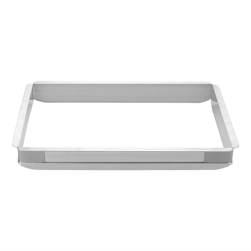 Outil de cuisson commercial en aluminium pour ustensiles de cuisson de taille moyenne 16 x 11 x 2 pouces, 1 accessoire pour ustensiles de cuisson rectangulaire robuste, rallonge argent empilable à bord droit