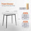 Grande table de salle à manger rectangulaire en métal robuste à base de pierre moderne 1,6 m